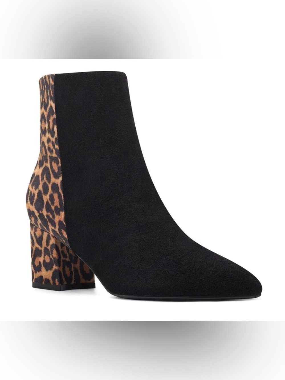 Nine West Ilioria Ankle Boots Women’s 7.5 Black Leopard Animal Print Booties